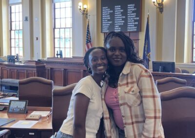 Two young people at the Maine State Senate